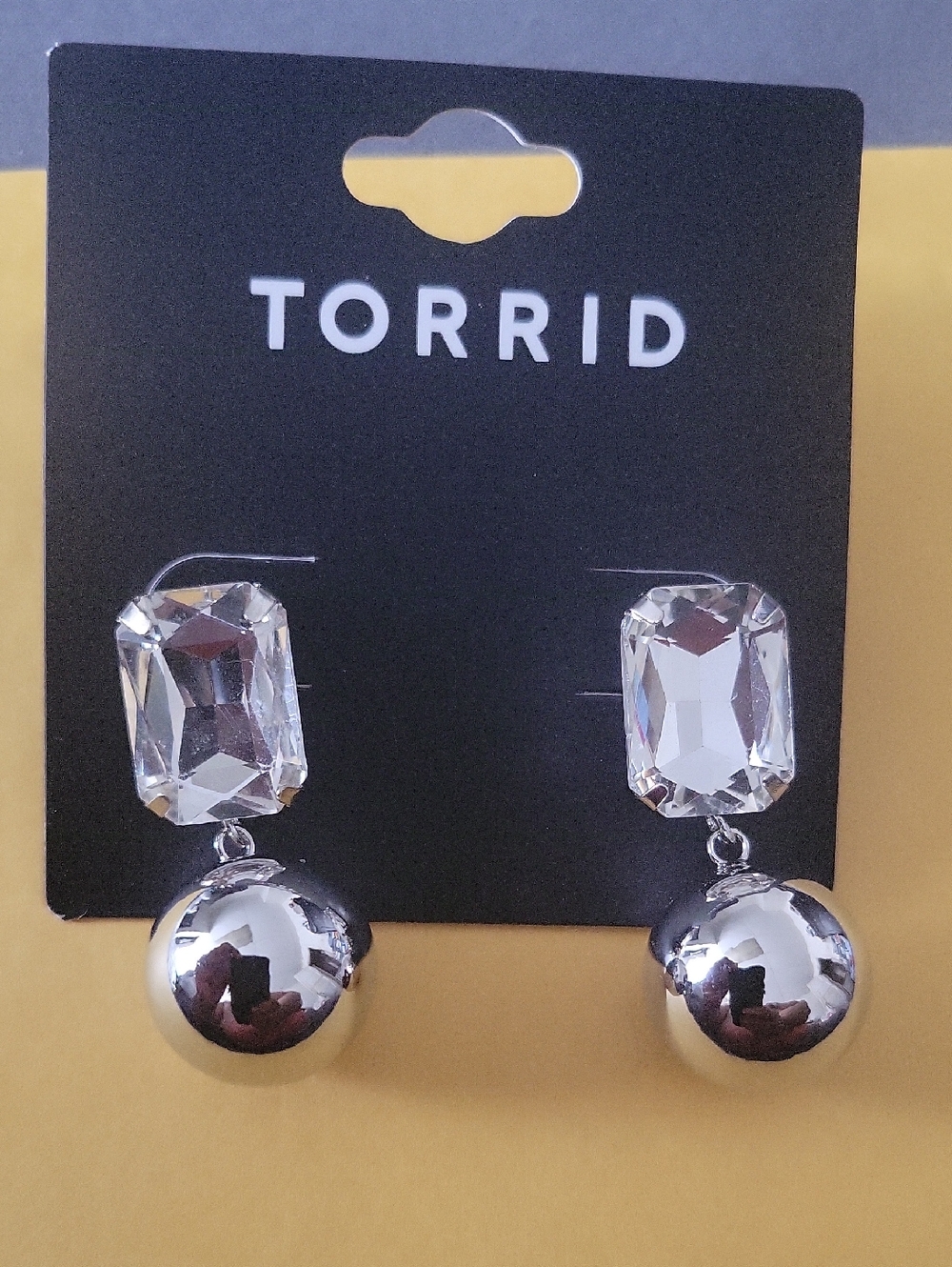 torrid Silver Clear Crystal Drop Earrings